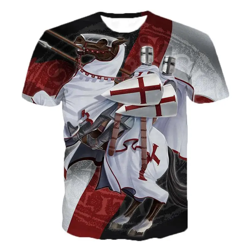 

Templar 3d printing T-shirt fashion casual men's shirt short sleeve O-neck Harajuku style streetwear 2021 new arrival