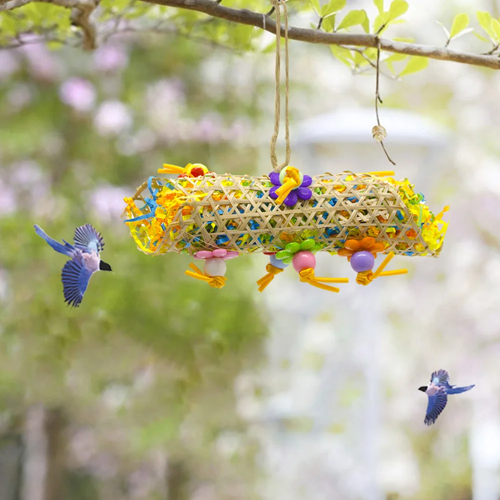 

Creative Bird Shredding Toys Colorful Shred Rattan Paper String Drawing Toy Parrots Biting Tool Garden Accessories
