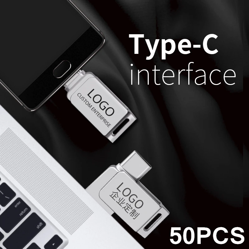 Металлическая мини Флешка OTG на заказ 50 шт. флешка 4 ГБ 16 32 + USB2.0 вращающийся USB