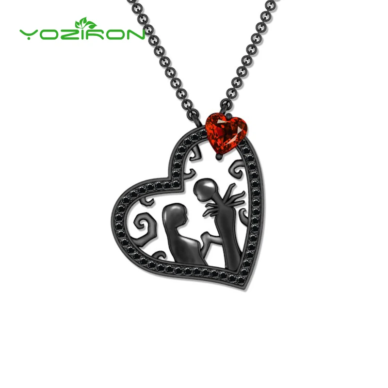 Yoziron 2020 Новые ожерелья с черным сердцем для девушек женщин Кошмар перед