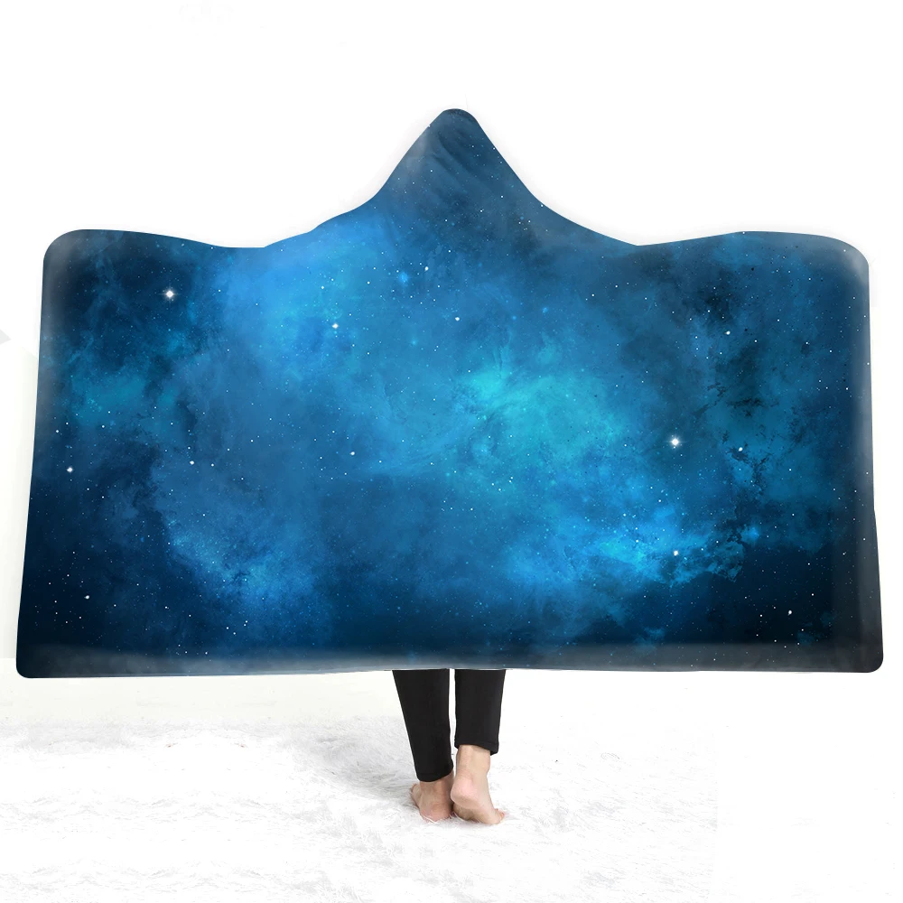 Светло-серый Dreamlike звездное небо Вселенная с принтом богемное одеяло с капюшоном для взрослых Мандала шерпа флисовое женское одеяло из микрофибры - Цвет: Светло-серый