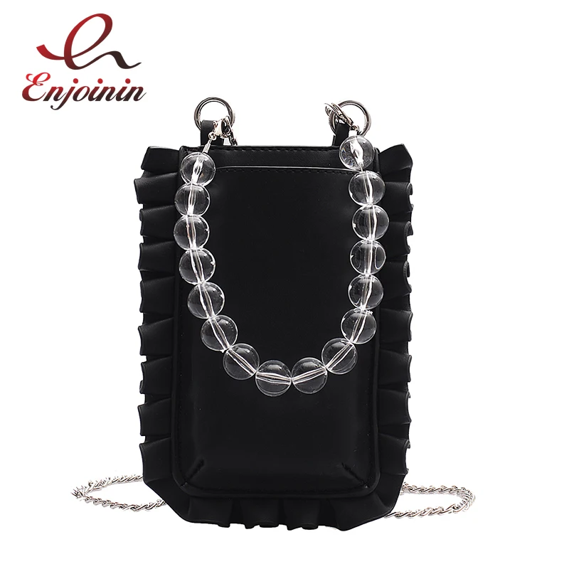 Модные женские кошельки и сумочки с прозрачными бусинами волнистыми краями