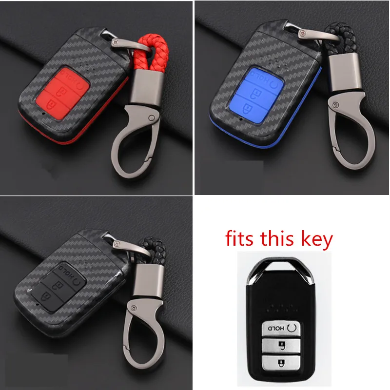Чехол для автомобильного ключа из ABS-углеродного волокна и силикагеля Honda Civic CR-V
