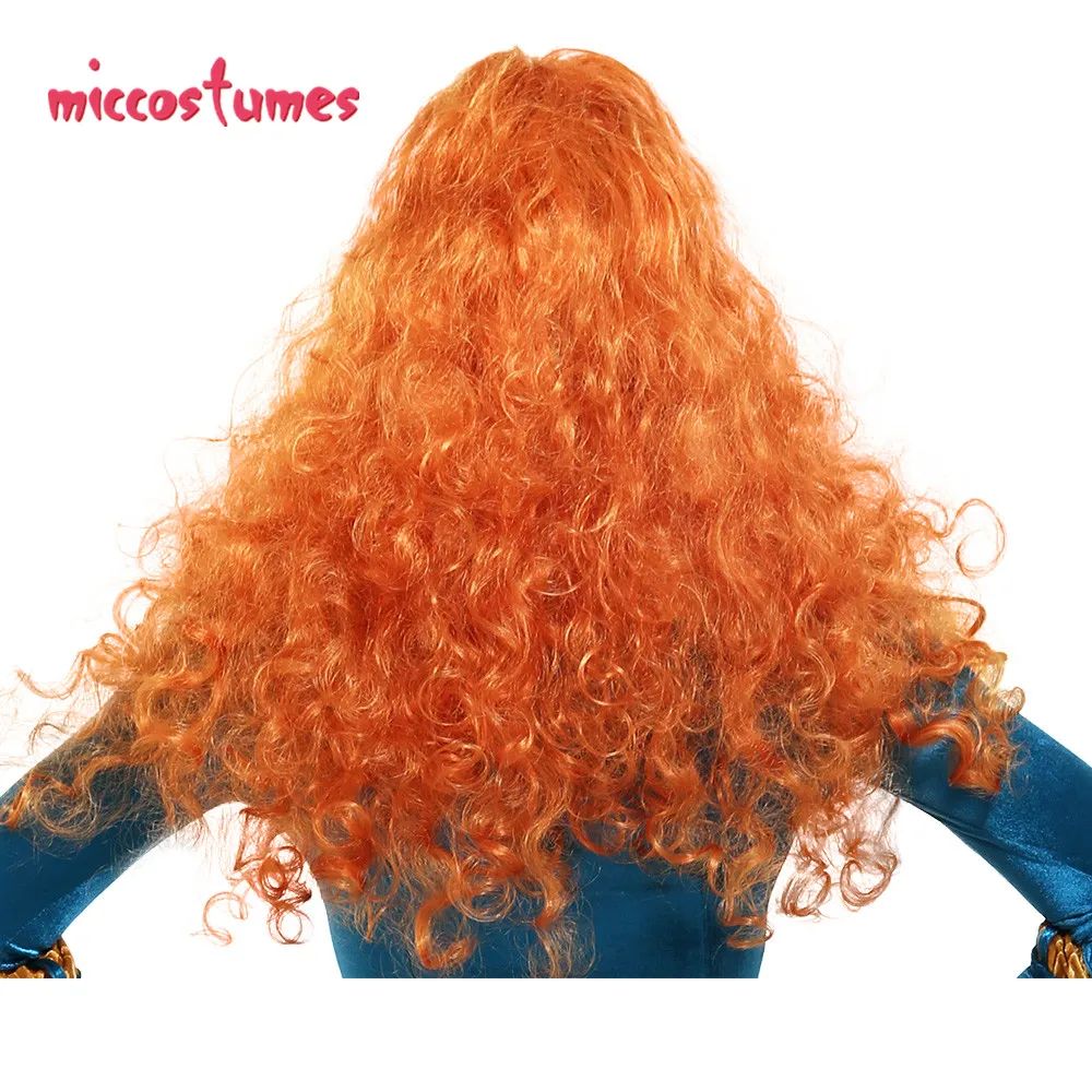 Синтетический парик Brave Merida вьющиеся волнистые оранжевые волосы длинные парики