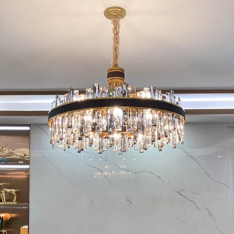

New light luxury crystal chandelier modern style living room crystal lamp bedroom lamp simple high-end restaurant lamp