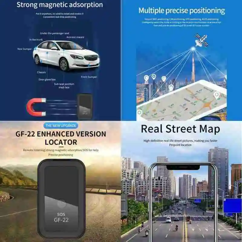 

New GF22 Car GPS Tracking Locator Strong Magnetic Small Anti-theft Alarm Device Location GPS Mini Tracking Tracker E9F3