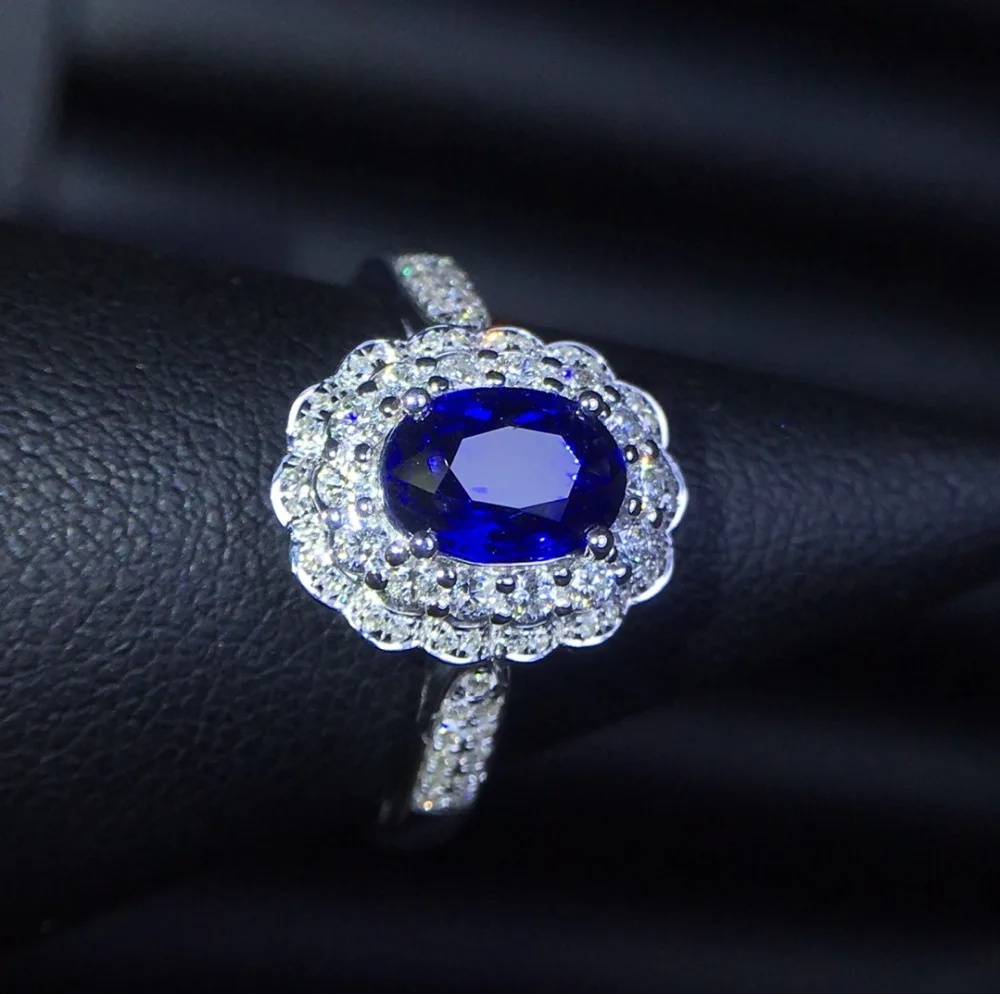 Хорошее ювелирное изделие, сапфировое кольцо, натуральный 1.04ct, не нагревается, васильковый синий сапфир, драгоценный камень, ювелирное изделие для женщин, кольца с бриллиантами