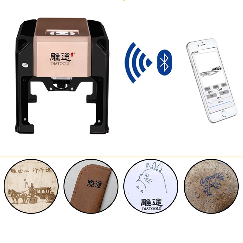 

Small Laser Engraving Machine 8 * 8CM Miniature Marking Machine Wood Leather Lettering Coding Machine Pinpoint One-click Offline