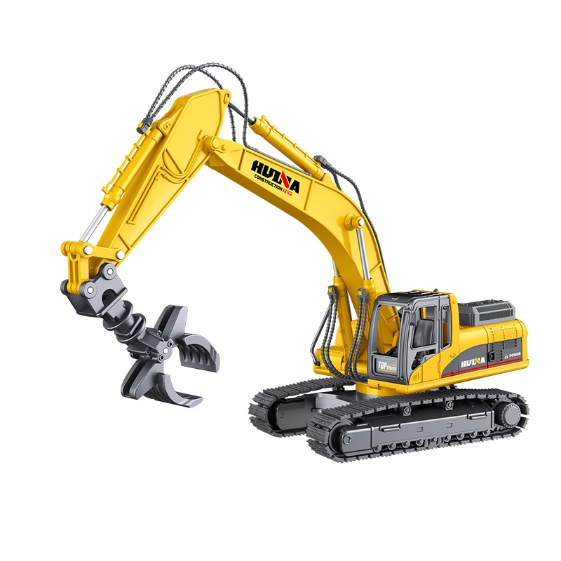 

Professional All Metal Die-cast 1:50 Scale Huina 1713 Grab Excavator Construction Model for 8-year-Old Children/Grown-ups