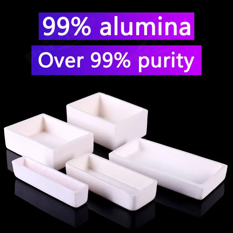 

99% Alumina corundum boat crucible Size:140*140*50mm