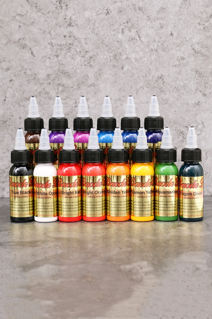 

Набор чернил для перманентного макияжа бровей и татуировок, набор из 14 цветов, микроблейдинг, пигмент для тела, цветные чернила для татуиров...