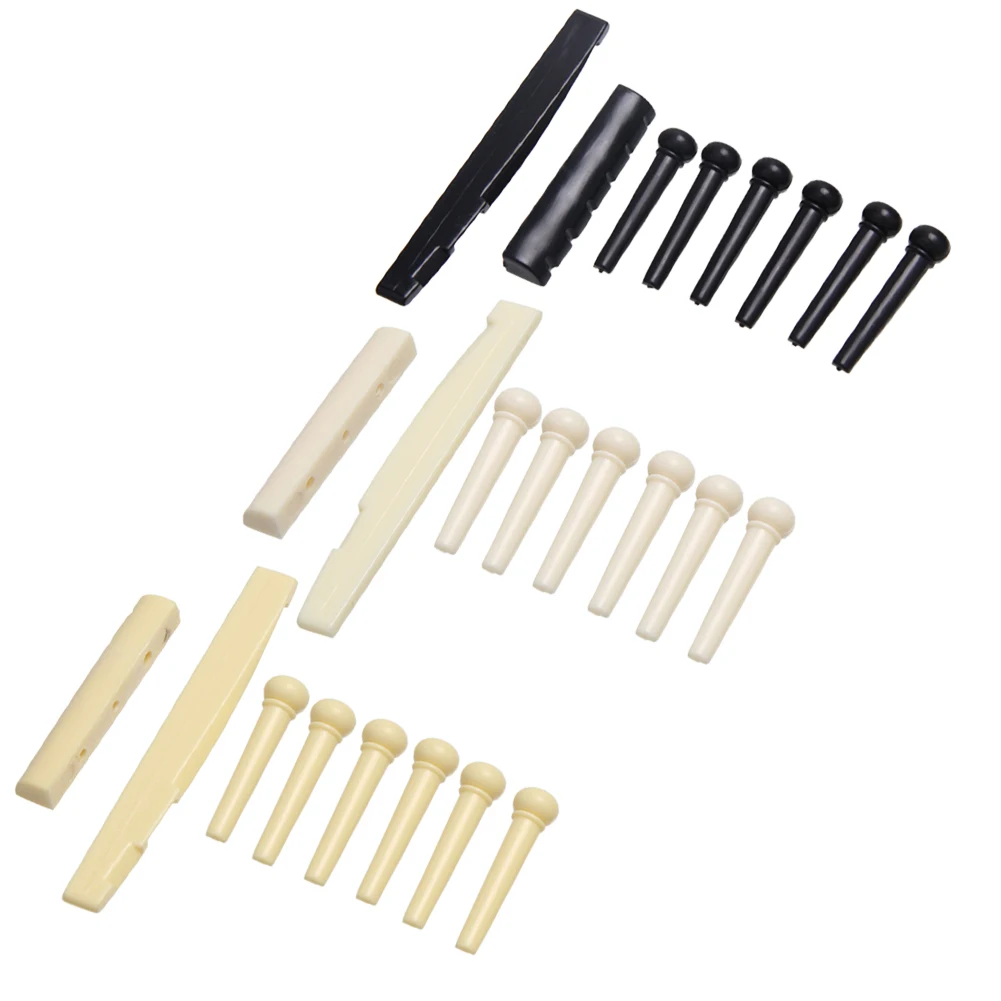 

Portable 6-String Guitar Bridge Pins Saddle Nut Acoustic Cattle Tailpiece Plastic Guitar Accessories for Acoustic Guitar Quality