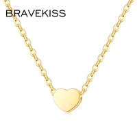 bravekiss simple gold heart stainless steel necklace for women trendy pendant necklaces high quality choker accessories bun0392