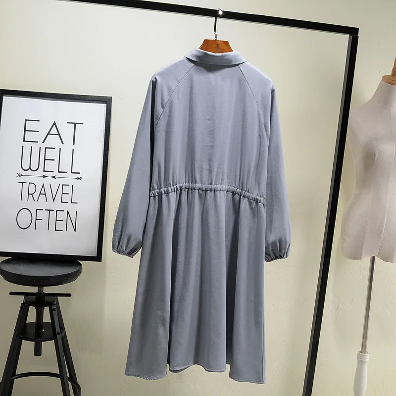 Платья размера плюс для женщин модное и повседневное осенне зимнее свободное