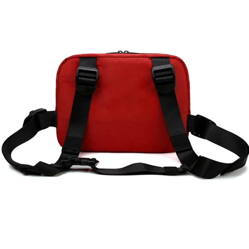 Жесткая нагрудная сумка в стиле хип хоп тактическая уличная с маленьким красным