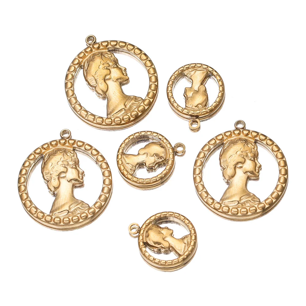 5 шт./лот медаль из нержавеющей стали с золотым замком подвески в виде монет