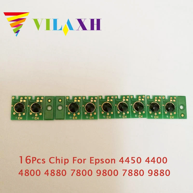 Vilaxh 16 шт. картридж чип для Epson 4450 4400 4800 4880 7800 9800 7880 9880 чип картриджа принтера