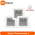Bluetooth-термометр Xiaomi Mijia 2, беспроводной умный электрический цифровой гигрометр-термометр, комнатный датчик, работает с приложением MijiaAPP