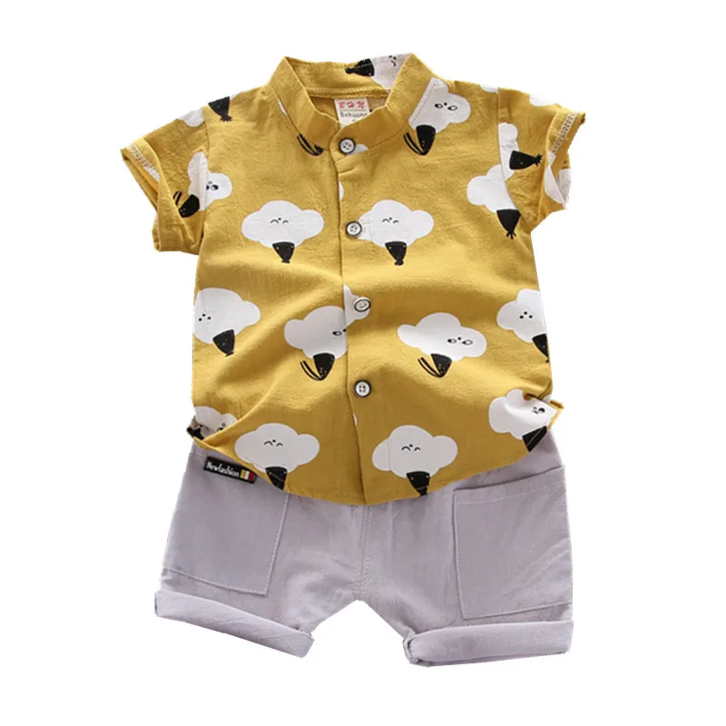 2020 летняя одежда для маленьких мальчиков костюм с коротким рукавом комплекты