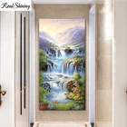 Набор для алмазной живописи Бесконечная гора, картина 5d сделай сам с изображением водного оленя, природный пейзаж, полная вышивка квадратнымикруглыми стразами, F1062