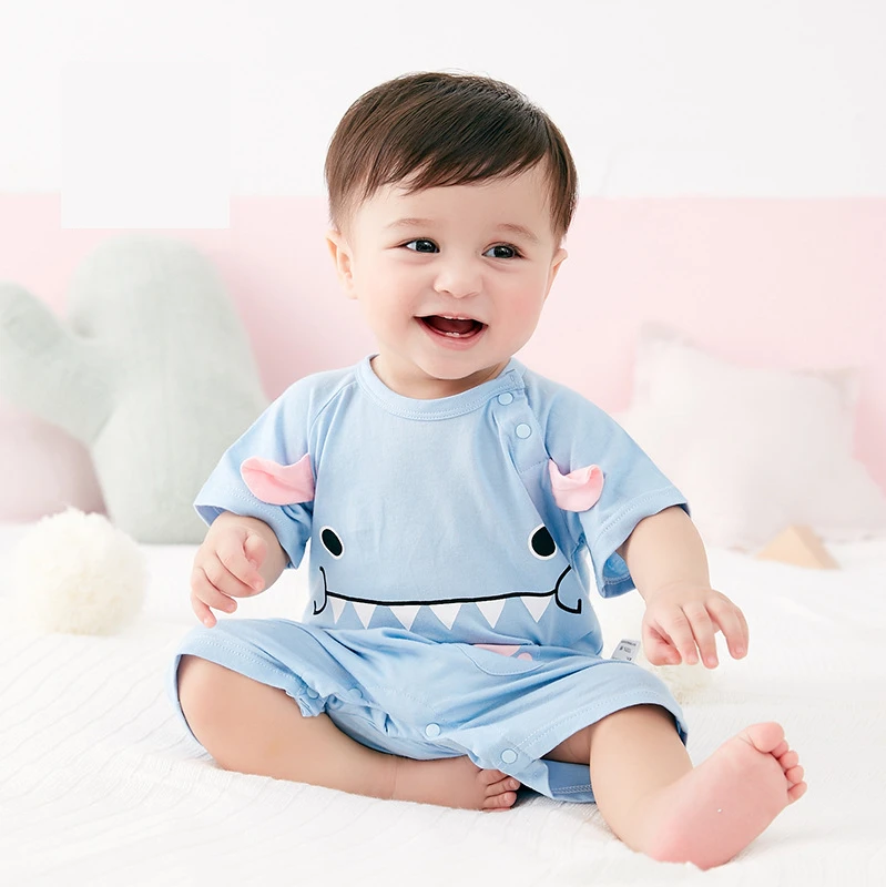 

Детские весной и летом, спортивный костюм для малышей короткий рукав прогулки комбинезон для новорожденных, Детская Пижама для девочки, ком...