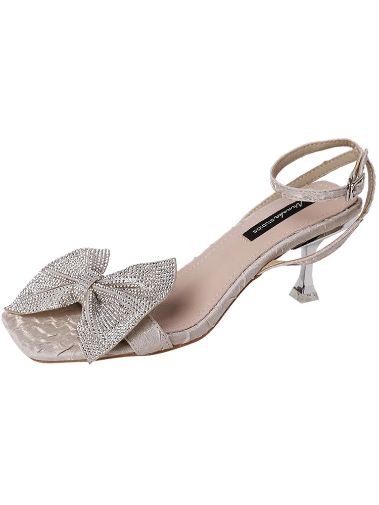 

Summer Women Sandals Fashion Wedges Heel Sandals Ladies Crystal Casual Shoes Thick Bottom Buckle Sequin Sandals