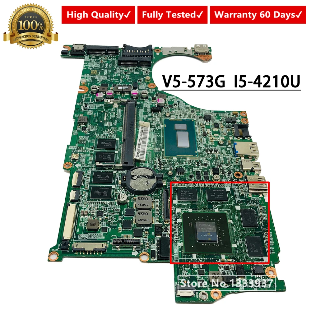 Для ACER V5 573G 573 573PG Материнская плата ноутбука I5 4210U DAZRQMB18F0 испытанное хорошее Бесплатная доставка|Материнские