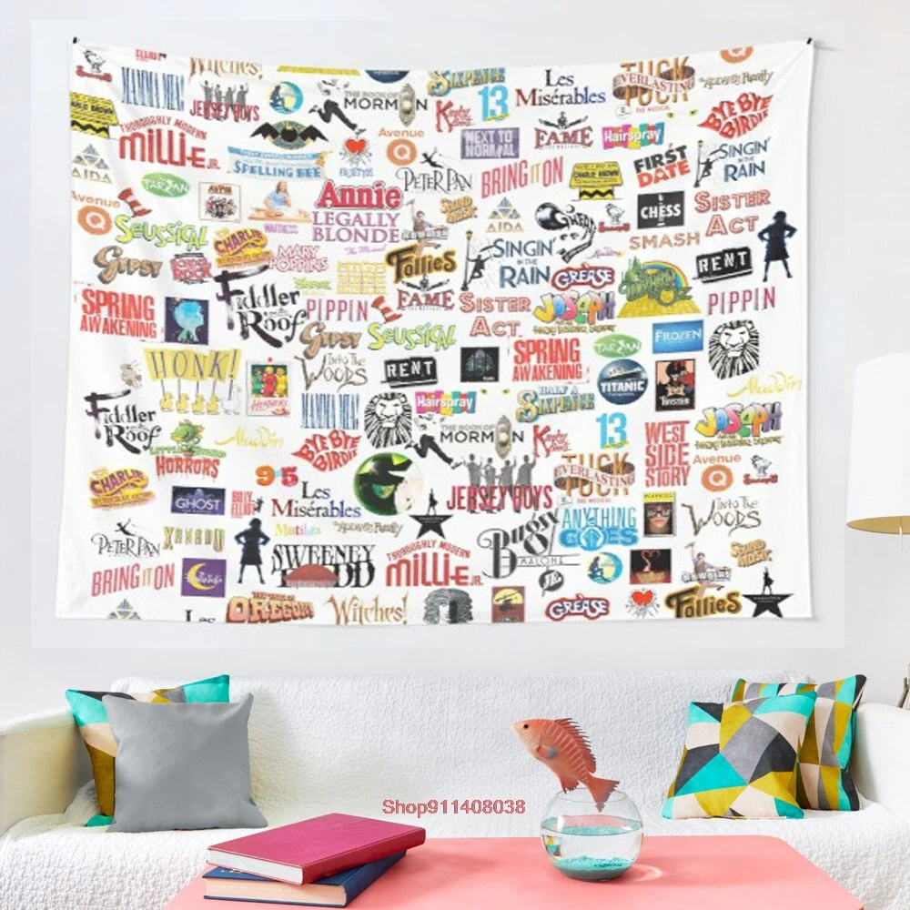 

Musical Logos tapestry More Size home living room bedroom decorative wall blanket