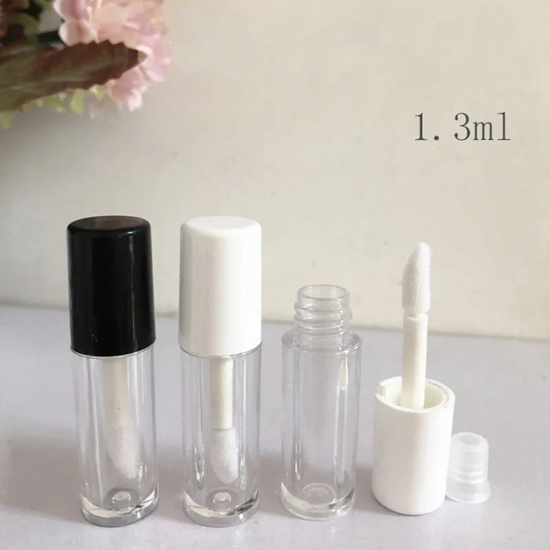 

Wholesale 1.3ML Mini Lip Gloss Tubes DIY Liquid Lipstick Container Round White lipglos Sample Bottles Lipblam Bottles