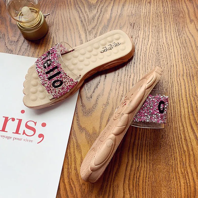 

Women Summer Home Slippers shoes woman Flip Flops Peep Toe Sandals Glitter Sandals Platform Ladies Shoes zapatos mujer