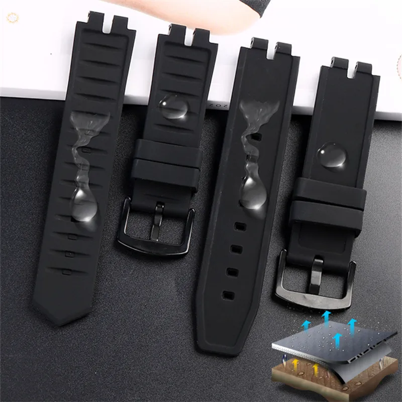 Soft silicone watchband for C-asio PRG-300 330 PRW-3000 PRW-3100 PRW-6000 PRW-6100 watch band black rubber watch strap bracelet