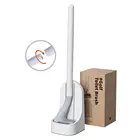 Щетка с силиконовой щетиной для унитаза, щетка с плоской головкой и гибкой мягкой щетиной для гольфа, с длинной ручкой, гибкая