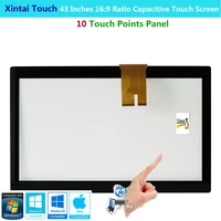xintai touch 43 inches 169 ratio projected capactive touch screen panel with 10 touch points plugplay