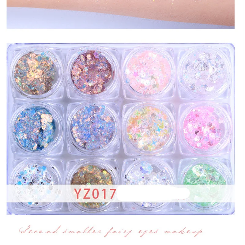 YZ017 CHIVENIDO фестиваль блеск глаз Gezicht блестки Maquillage фестиваль лицо драгоценные камни блеск для глаз дизайн ногтей - Цвет: YZ017