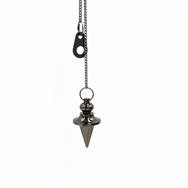 Pendulum pendant Reiki Copper Pendulums for Dowsing Divination Wicca Chakra Reiki Healing Pyramid Pendant Chakra pendulo Amulet - Metal color: Antique Copper Plated
