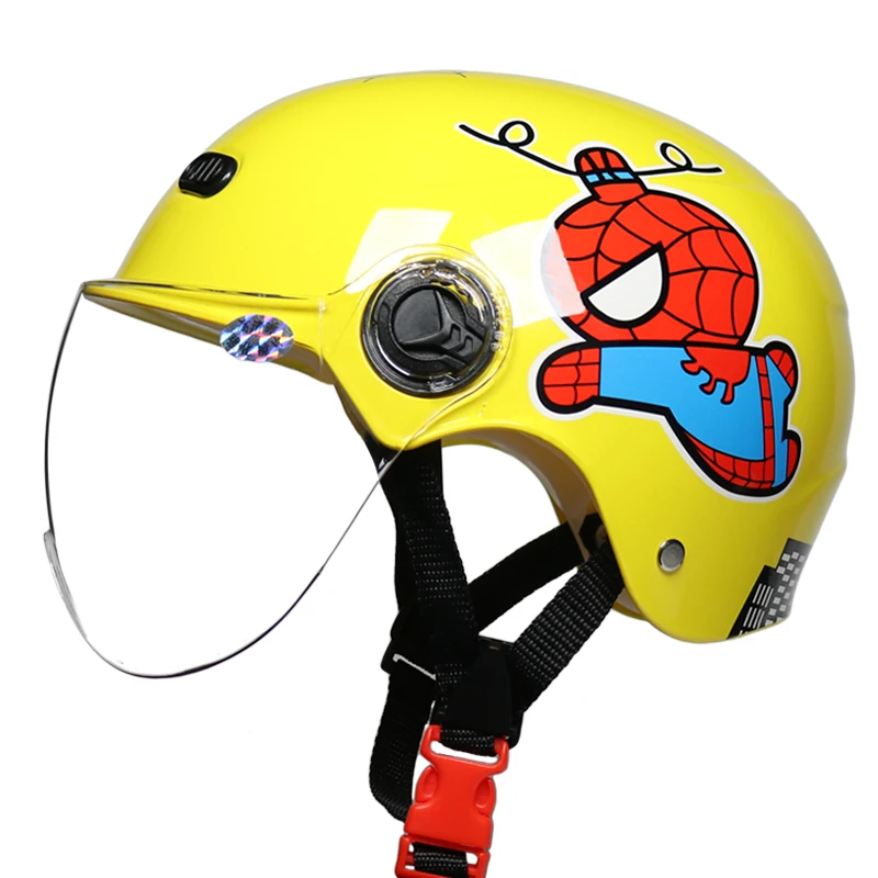 Летний красный Детский мотоциклетный шлем для мальчиков и девочек велосипедный