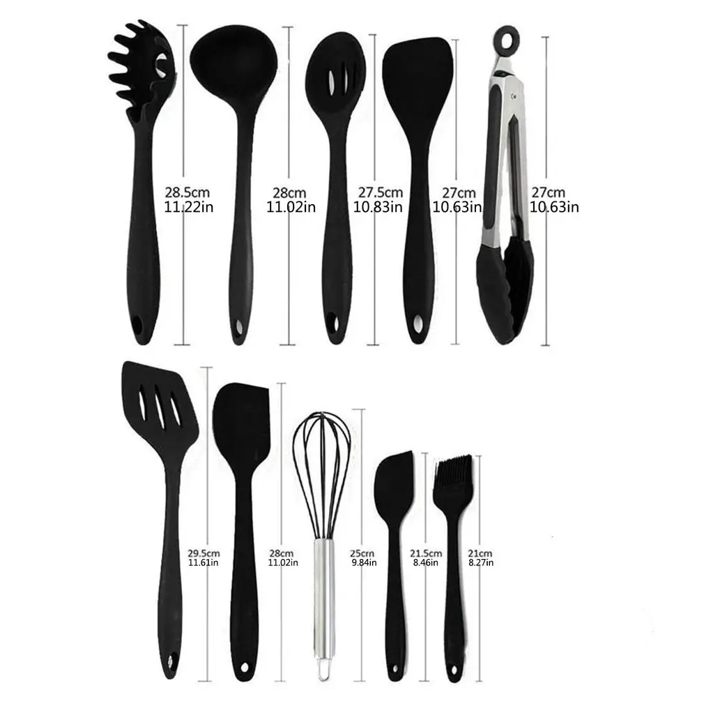 

10 Pieces Kitchen Utensils Silicone Heat-Resistant Non-Stick Cooking Tools Portable Kitchen Cooking Tool Set