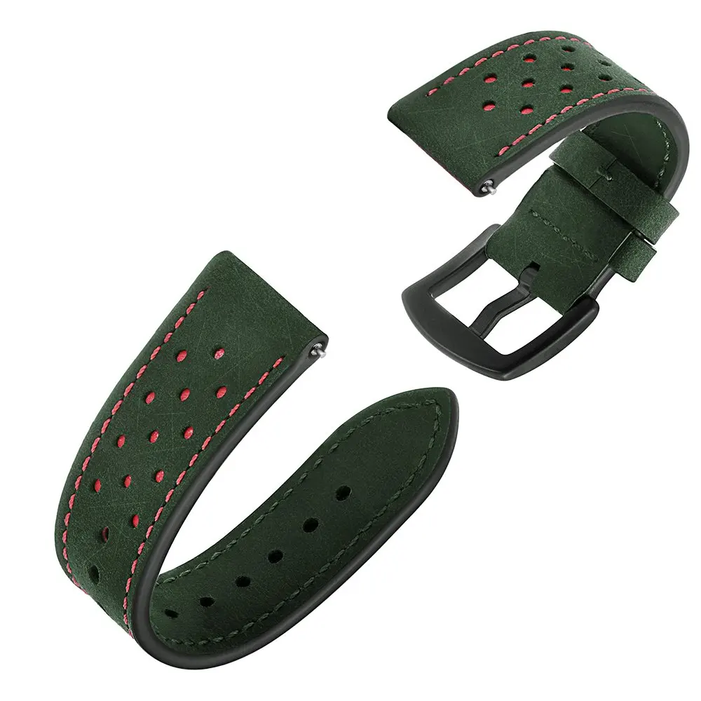 20 мм 22 мм кожаный браслет ремешок для samsung Galaxy Active 42/46 мм gear S2/S3 huawei Watch GT/2 Huami Amazfit Bip Ticwatch Band