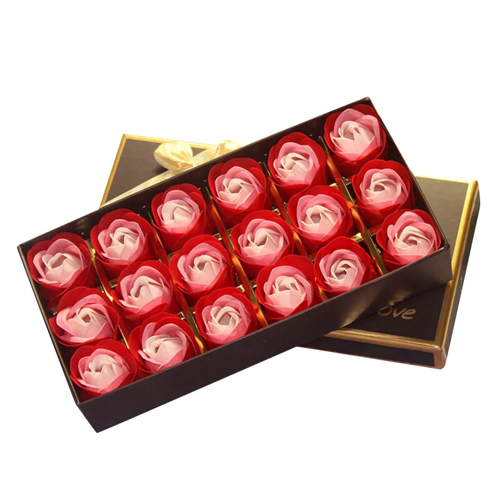 18 шт. ароматизированное мыло для ванны с лепестками розы тела романтичным