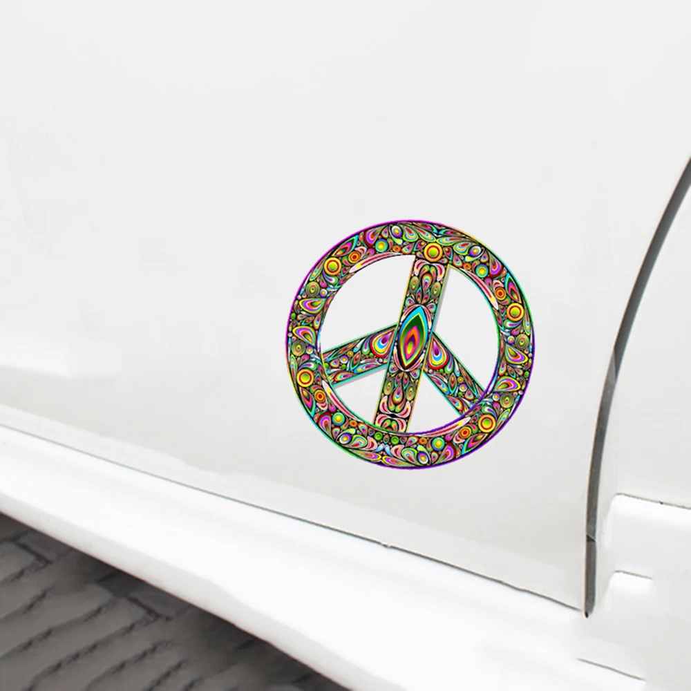 Автомобильные наклейки цветной знак мира логотип виниловая наклейка цвет радуги