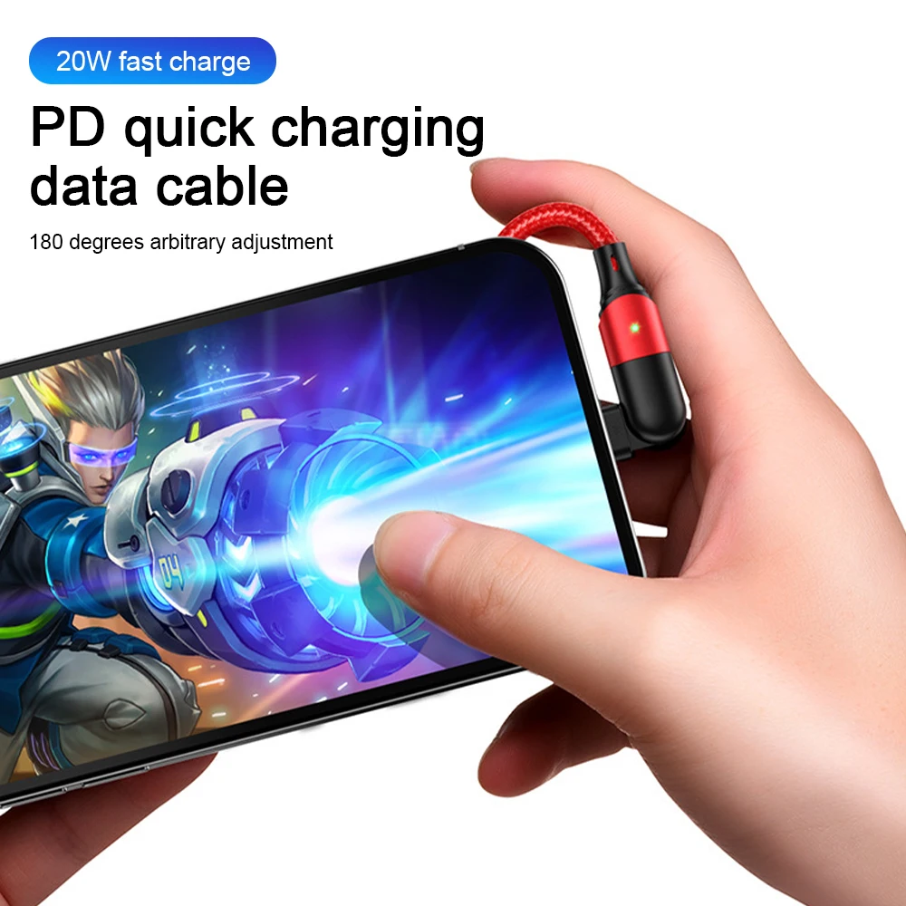 

HOCO PD Charging Cable Type C to iOS Portable 20W Phone Fast Charging Cord 1.2M Aluminum Alloy Data Transmission Cable