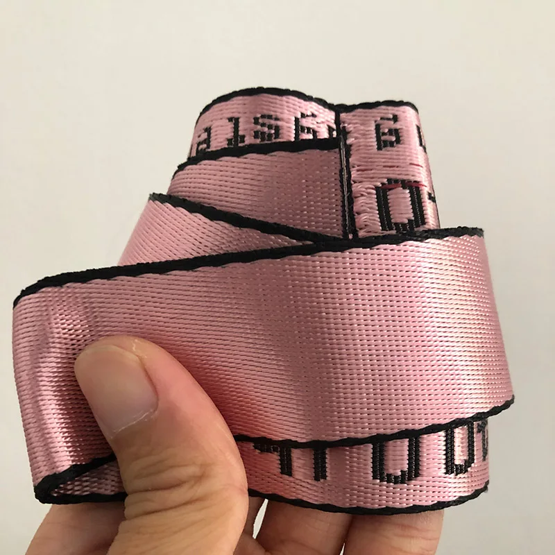 Pink off belt Желтый, Харадзюку, вышивка, холст, буквы, двойное кольцо, пряжка, длинный ремень, женские ремни, для женщин, Роскошные, дизайнерские, брендовые ремни - Цвет: Pink off belt