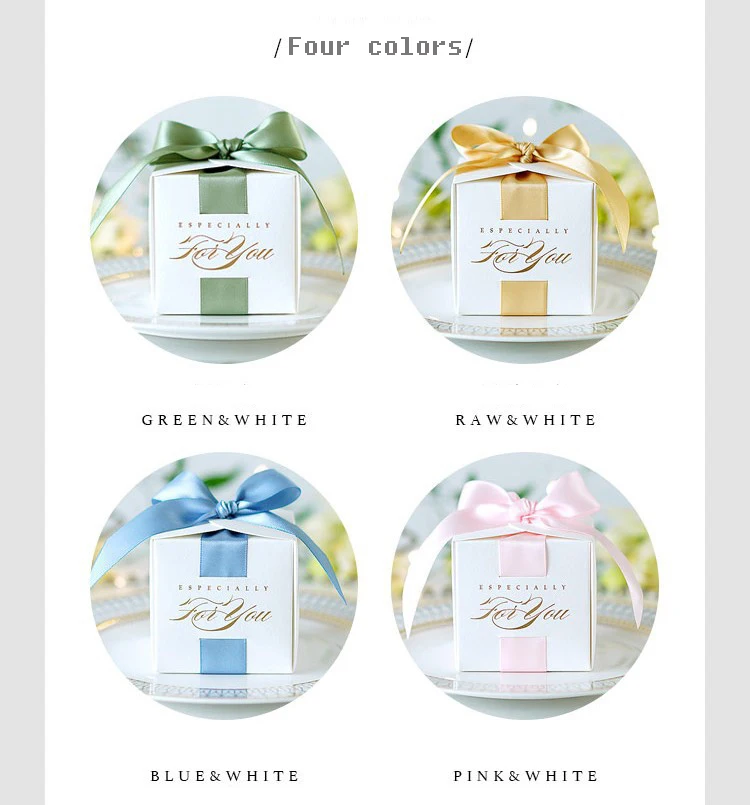 Квадратный Бумага конфеты коробки свадебные сувениры bonbon Подарочная коробка