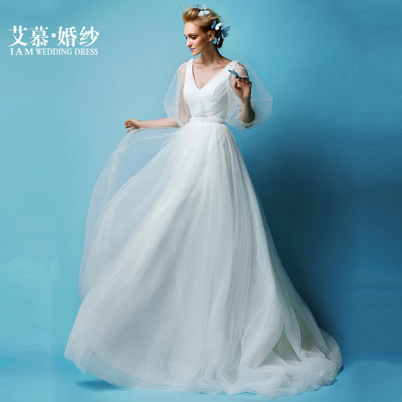 

2016 Vestido De Noiva a-line cheap Wedding Dress with sashe brides Bridal dresses new Fashion appliques beading vestido de noiva