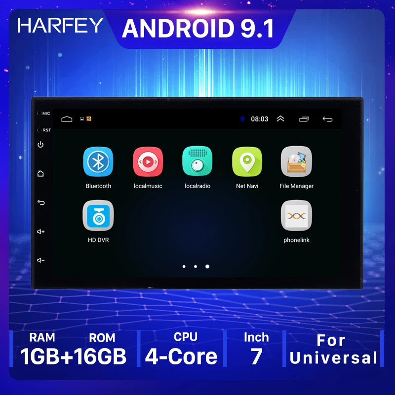 Автомагнитола Harfey универсальная 7 дюймов 2 din Android 8 1 GPS для Nissan VW Toyota Kia rio Hyundai Suzuki