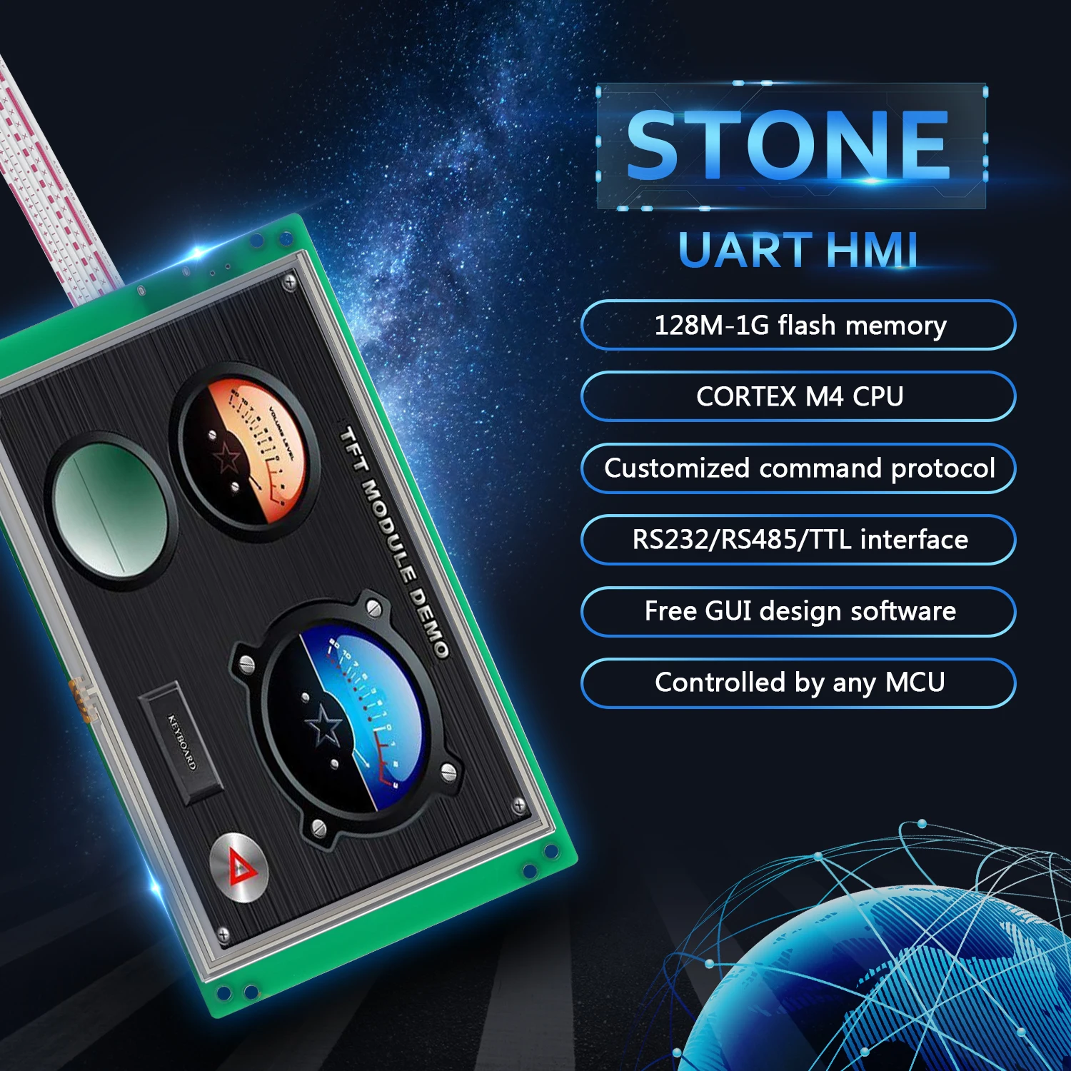 7 Inch HMI Touch Monitor with Develop Software + Controller Board for Equipment Control Panel