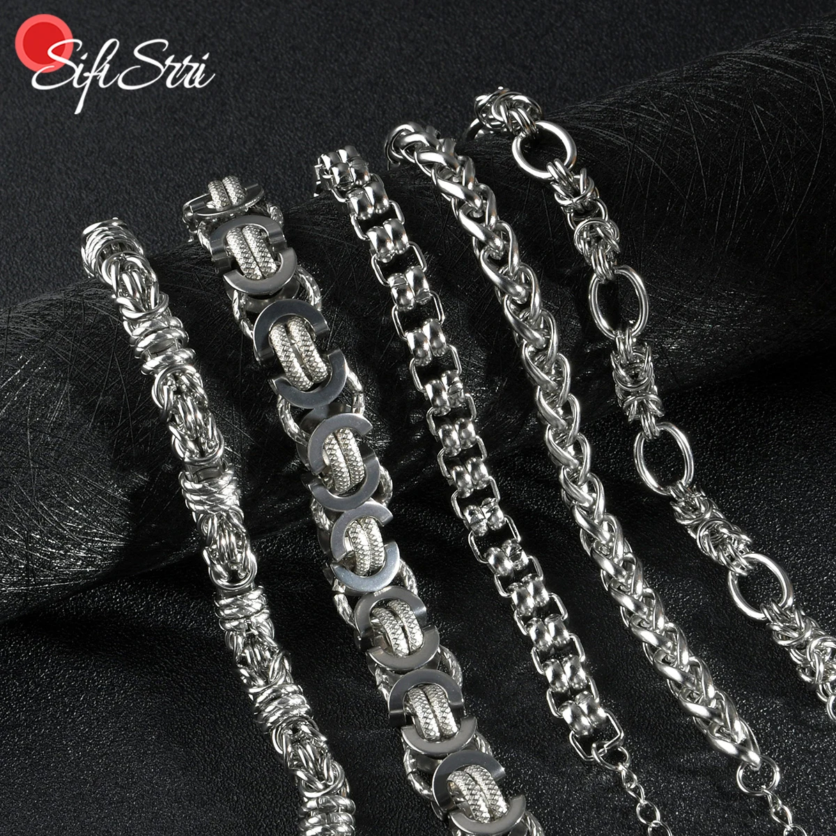 

Sifisrri панк из нержавеющей стали с саржевым переплетением, лопатка, киль, цепь, искусственная кожа, Мужская для женщин, искусственная кожа, уни...