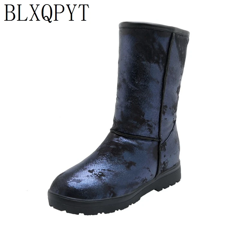 BLXQPYT/новые зимние сапоги женские зимние сапоги до середины голени теплая плюшевая обувь, большие размеры 33-50, легкая одежда женские популярные повседневные ботинки 232