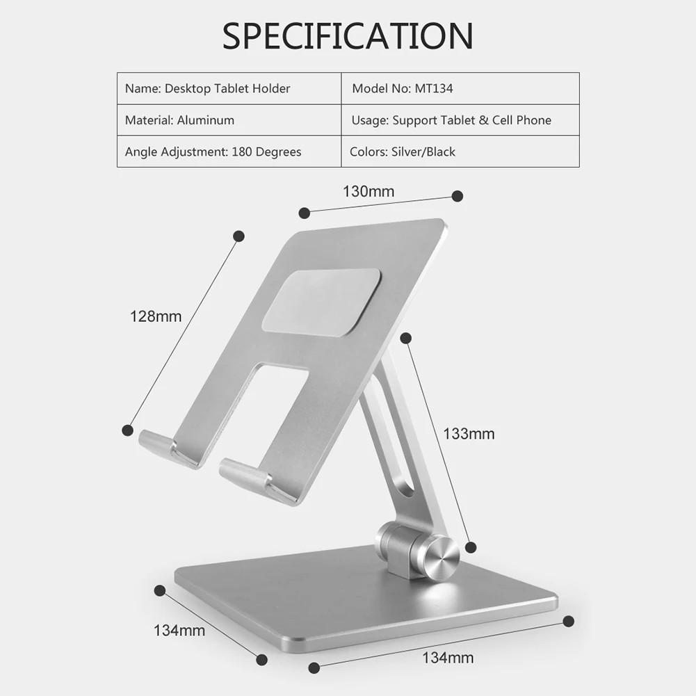 

Tablet Stand Aluminum Desktop Adjustable Stand Foldable Phone Holder For iPad Pro 12.9 11 Air Mini 2021 iPhone Samsung Xiaomi