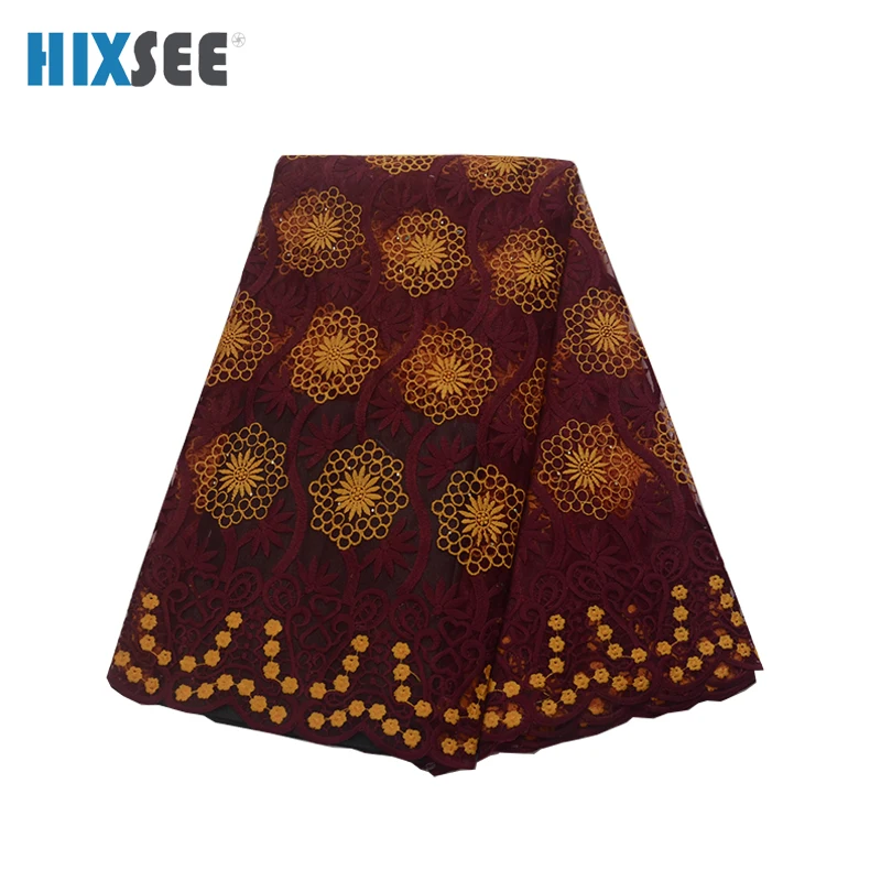 Нигерийская кружевная ткань 2019 высокое качество с блестками Французская